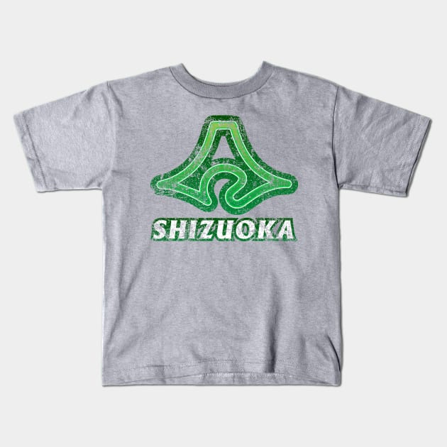 Shizuoka Prefecture Japanese Symbols Distressed Kids T-Shirt by PsychicCat